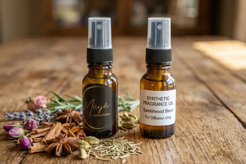organic fragrance products UK comparison natural vs synthetic fragrance oils
