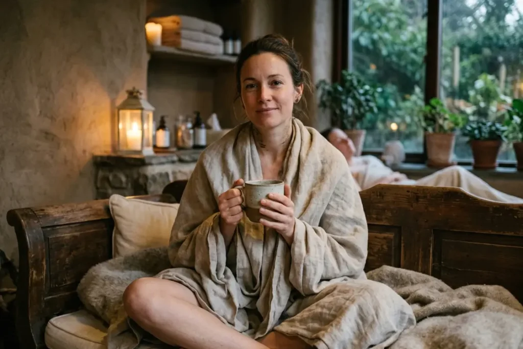 grounding detox bath ritual UK nervous system reset after mud bath