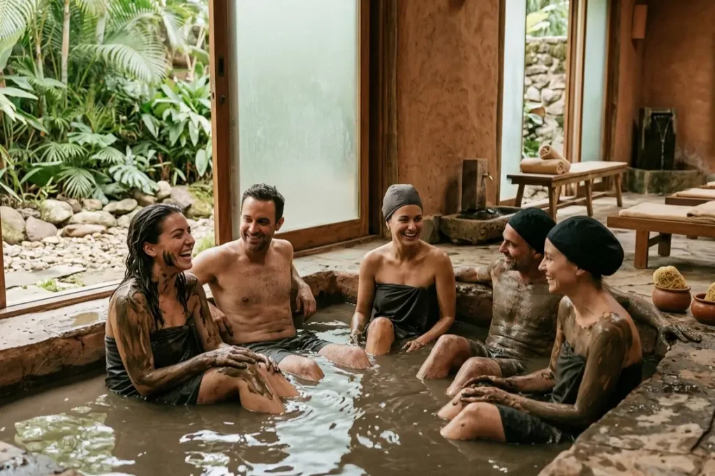natural detox therapy outdoor community mud bath ritual UK