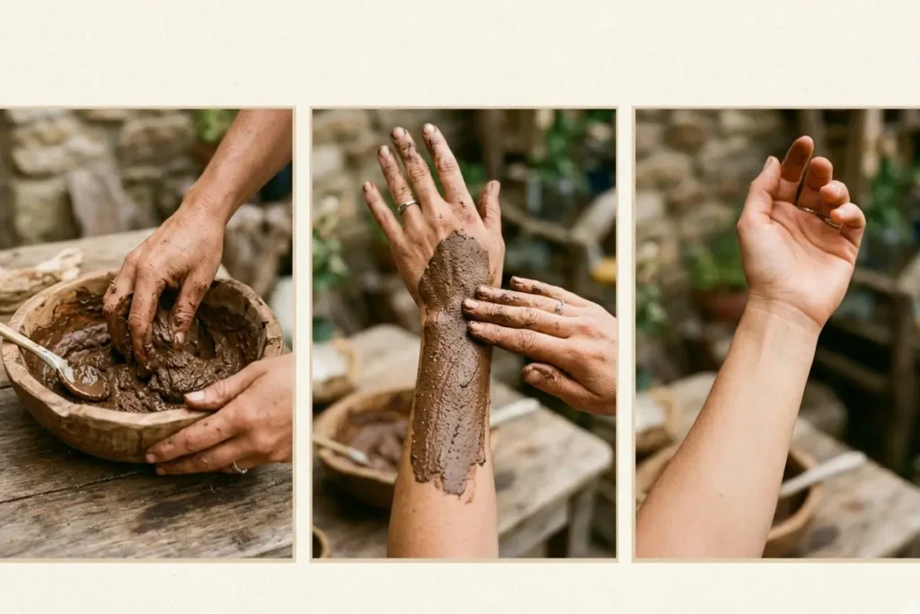 how to do mud bath for skin at home step by step detox ritual UK