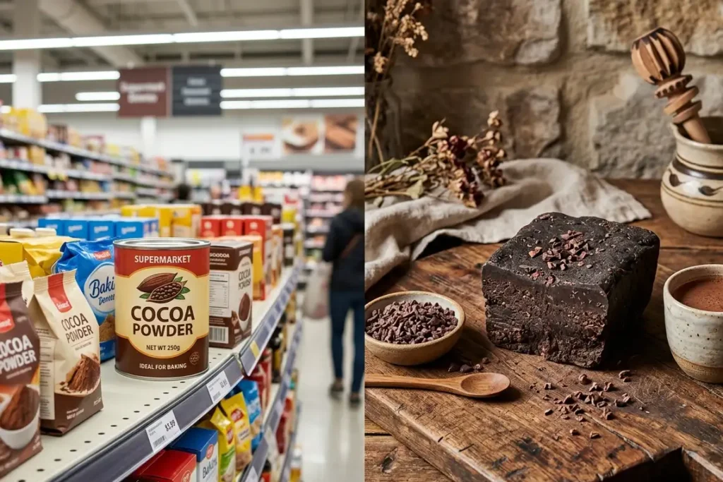 ceremonial cacao vs cocoa powder, what to use for a proper cacao ceremony recipe at home UK