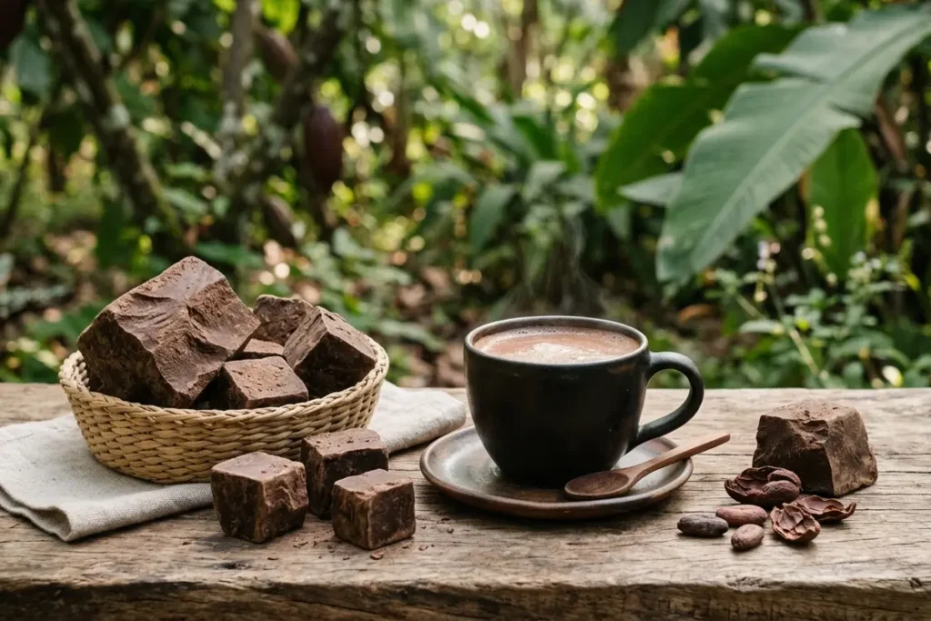 Pure ceremonial cacao in natural form highlighting allergen-free single ingredient chocolate alternative